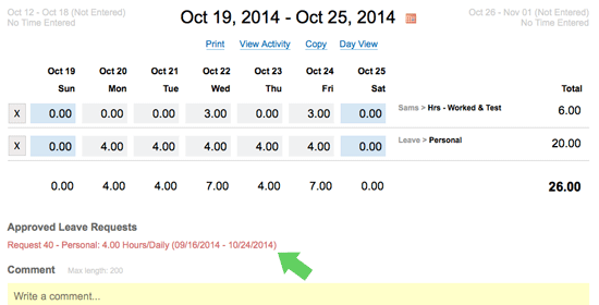 timesheet leave request