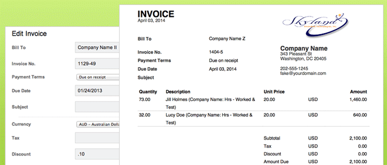 invoices for timesheet software invoices for timesheet software